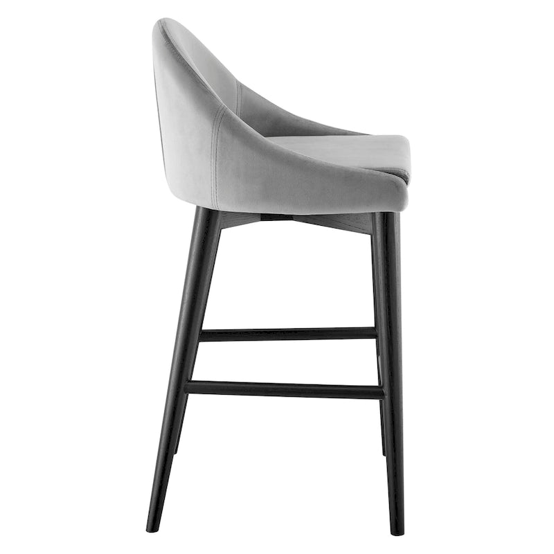 Baruch Counter Stool in Beige with Matte Black Legs - Set of 1