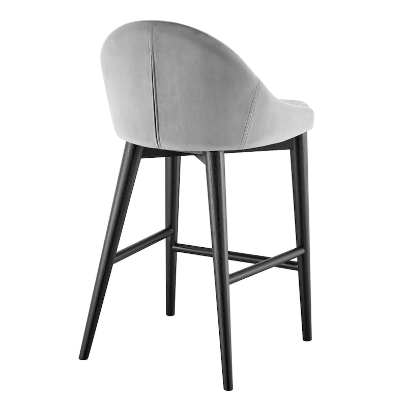 Baruch Counter Stool in Beige with Matte Black Legs - Set of 1