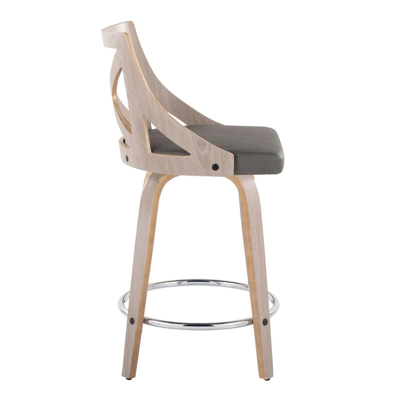The Gray Barn Charlotte 24  Fixed-Height Counter Stool with Bent Wood Legs (Set of 2)