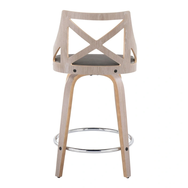 The Gray Barn Charlotte 24  Fixed-Height Counter Stool with Bent Wood Legs (Set of 2)