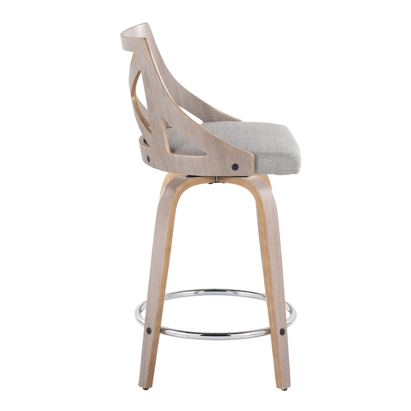 The Gray Barn Charlotte 24  Fixed-Height Counter Stool with Bent Wood Legs (Set of 2)