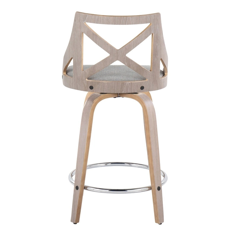 The Gray Barn Charlotte 24  Fixed-Height Counter Stool with Bent Wood Legs (Set of 2)
