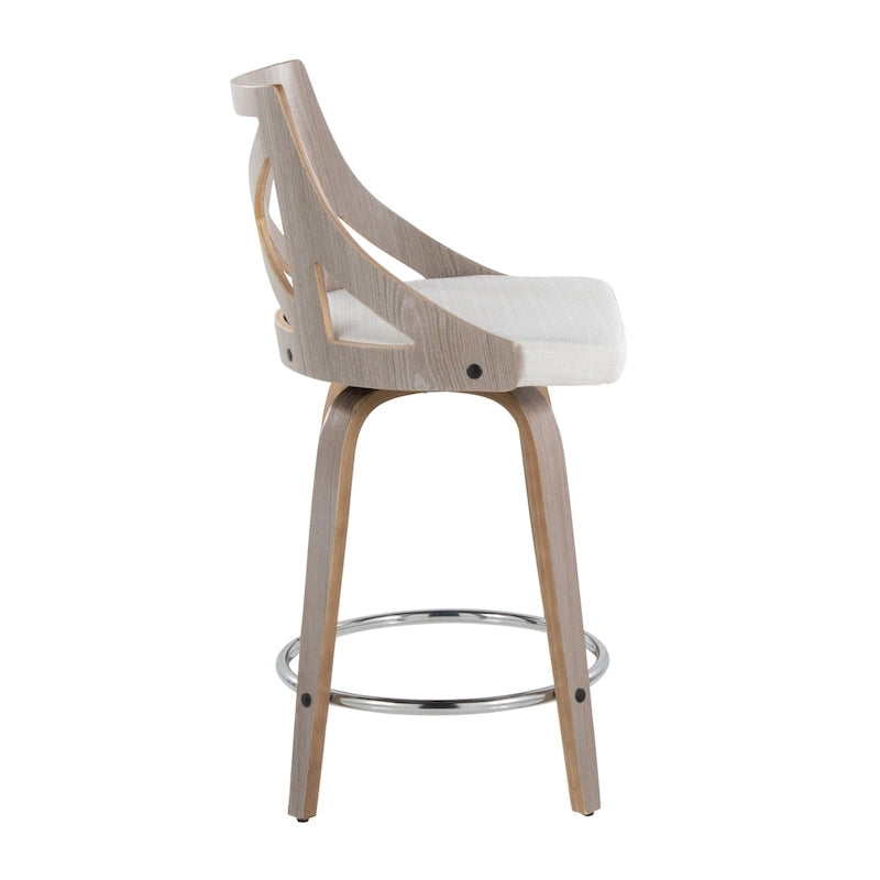 The Gray Barn Charlotte 24  Fixed-Height Counter Stool with Bent Wood Legs (Set of 2)