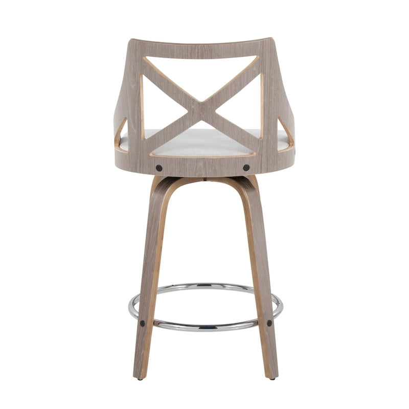 The Gray Barn Charlotte 24  Fixed-Height Counter Stool with Bent Wood Legs (Set of 2)