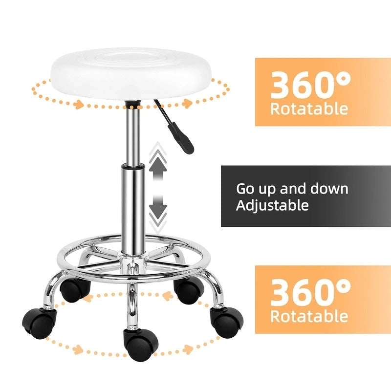 Adjustable Rolling Swivel Salon Stool Chair for Tattoo Massage Facial Spa,Bar Stool