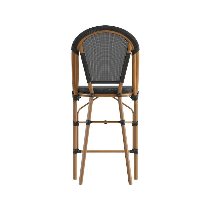 2PK Stacking Bistro Chair with Metal Frame & PE Seat