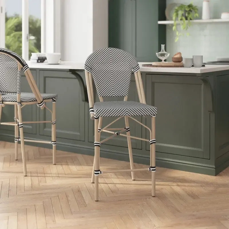 2PK Stacking Bistro Chair with Metal Frame & PE Seat