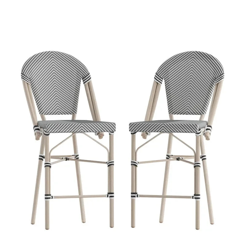 2PK Stacking Bistro Chair with Metal Frame & PE Seat