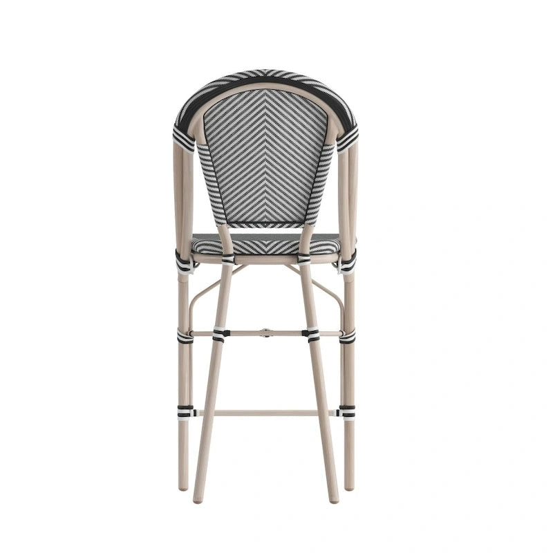 2PK Stacking Bistro Chair with Metal Frame & PE Seat
