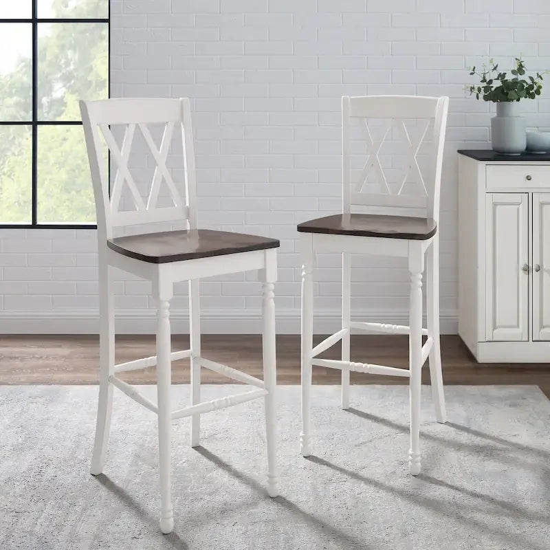 Crosley Shelby 2Pc Bar Stool Set - 18 W x21.75 D x 46.5 H