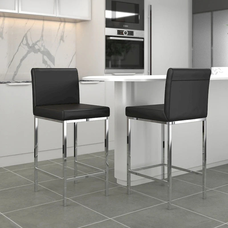Set of 2 Contemporary Counter Stool - N/A