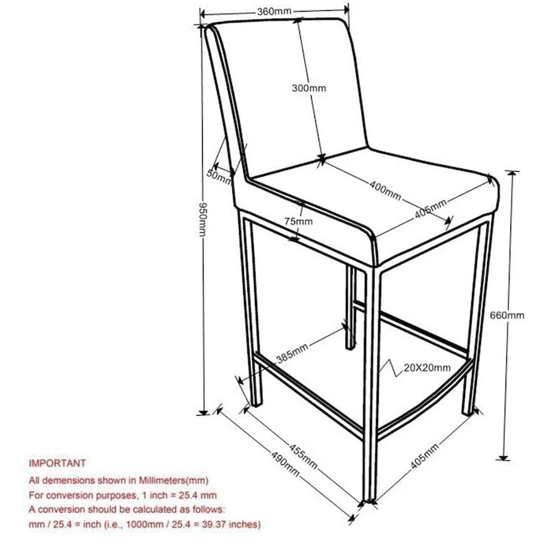 Set of 2 Contemporary Counter Stool - N/A