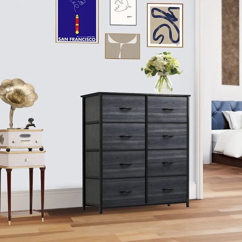 Modern 8-drawers Vertical Fabric Dresser Bedroom Storage Tower
