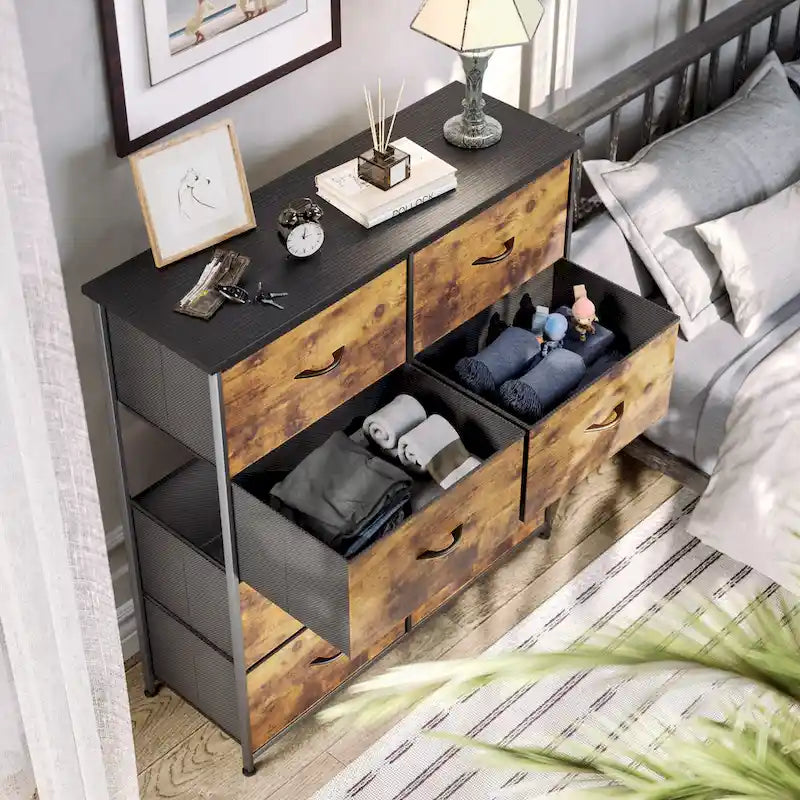 Modern 8-drawers Vertical Fabric Dresser Bedroom Storage Tower
