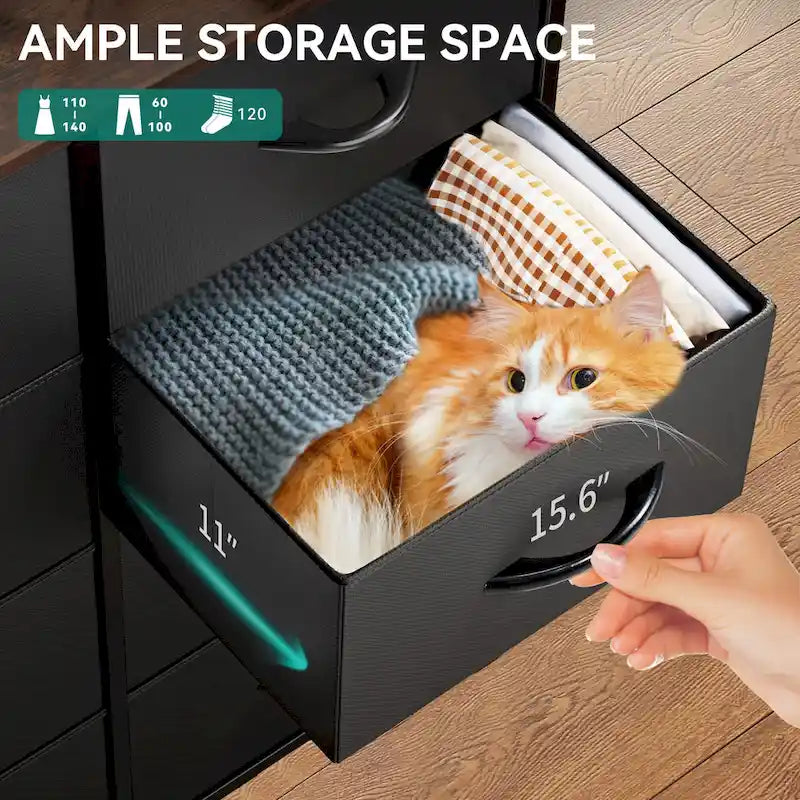 Modern 8-drawers Vertical Fabric Dresser Bedroom Storage Tower