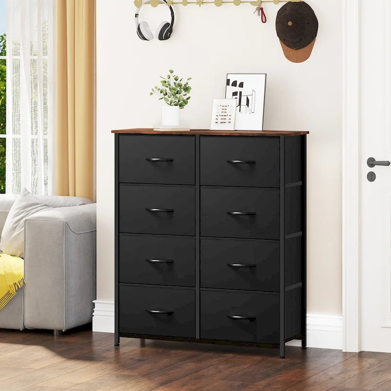 Modern 8-drawers Vertical Fabric Dresser Bedroom Storage Tower