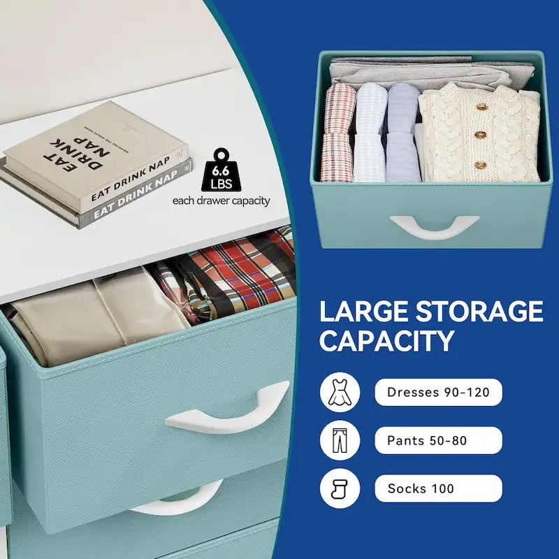 Modern 8-drawers Vertical Fabric Dresser Bedroom Storage Tower