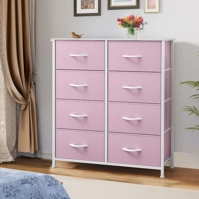 Modern 8-drawers Vertical Fabric Dresser Bedroom Storage Tower