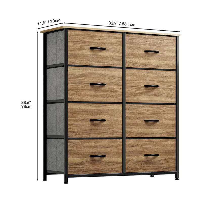 Modern 8-drawers Vertical Fabric Dresser Bedroom Storage Tower