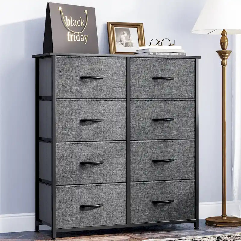 Modern 8-drawers Vertical Fabric Dresser Bedroom Storage Tower