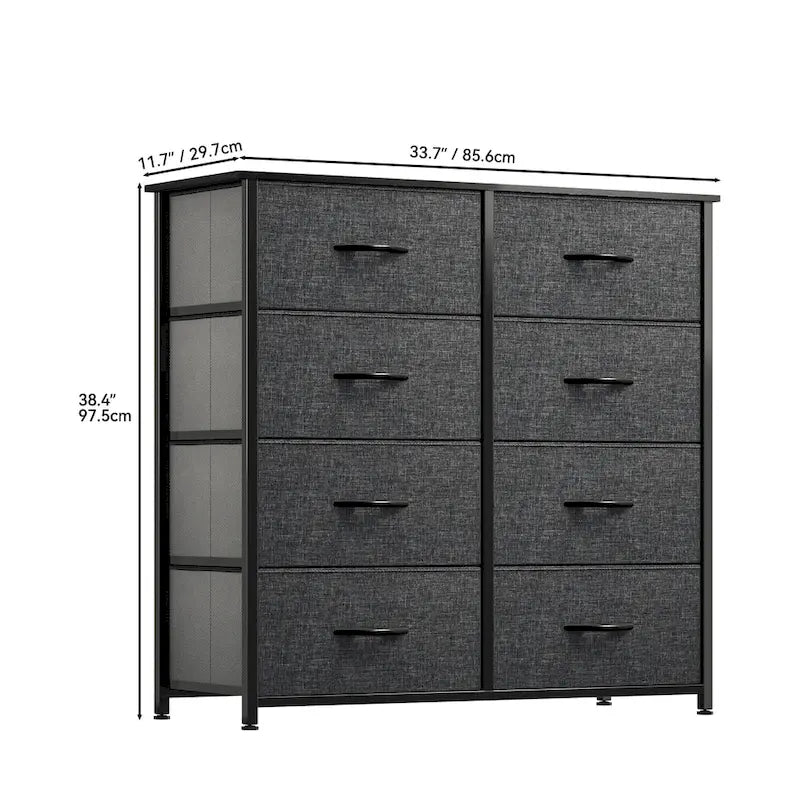 Modern 8-drawers Vertical Fabric Dresser Bedroom Storage Tower