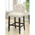 Tays Rustic Linen Tufted Bar Height Chairs (Set of 2) by Furniture of America