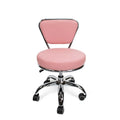 Dayton Short Stool Adjustable 13 to 15 Low Rolling Chair with Backrest, Pink - N/A