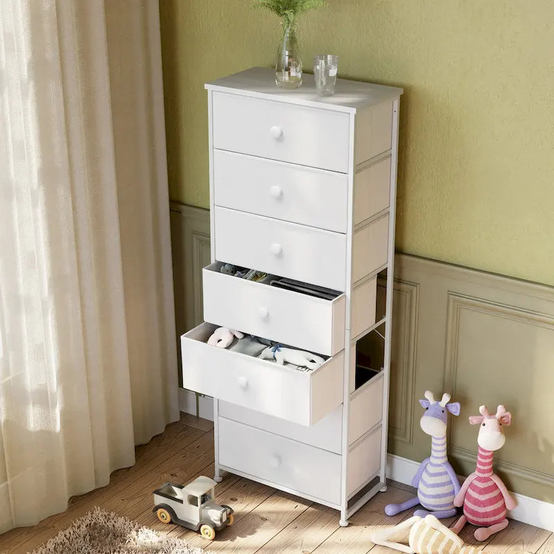 7 Drawers Chest Furniture Storage Tower Organizer Unit for Bedroom