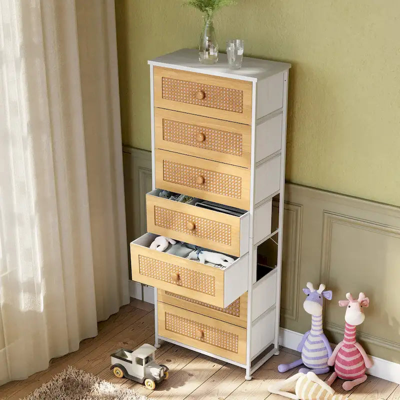 7 Drawers Chest Furniture Storage Tower Organizer Unit for Bedroom