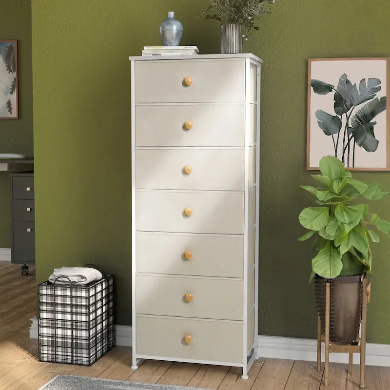 7 Drawers Chest Furniture Storage Tower Organizer Unit for Bedroom
