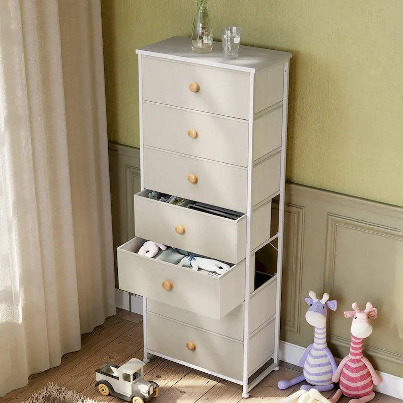 7 Drawers Chest Furniture Storage Tower Organizer Unit for Bedroom