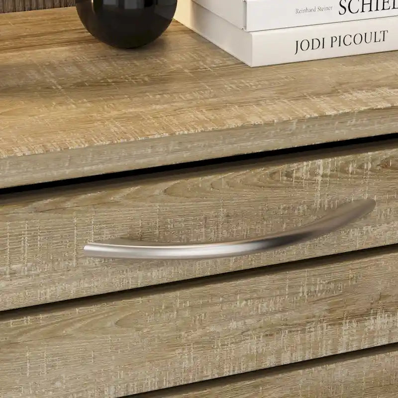 6-12 Pair Shoe Storage Cabinet Two Drawer Space Saving Grey/Oak