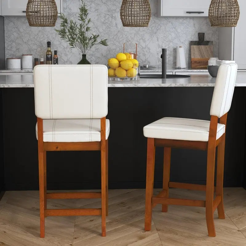 Milano Faux Leather Cream Counter Height Bar Stool