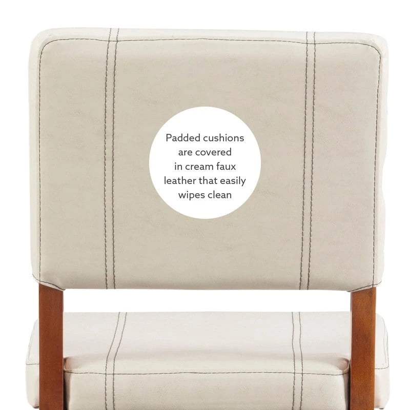 Milano Faux Leather Cream Counter Height Bar Stool