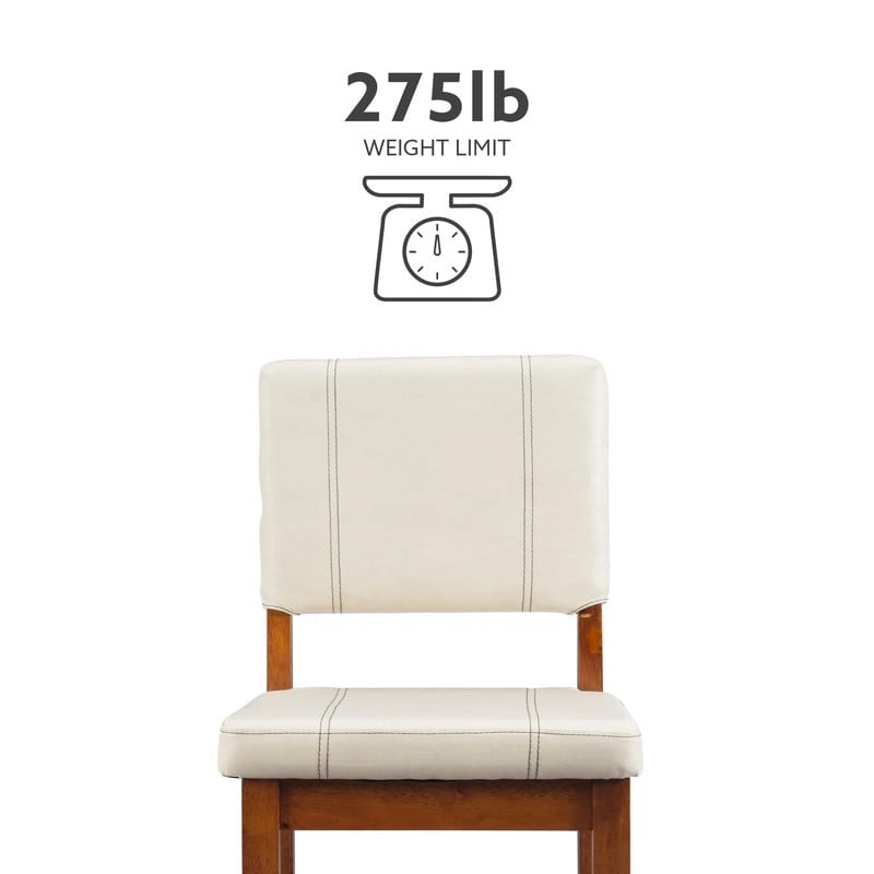 Milano Faux Leather Cream Counter Height Bar Stool