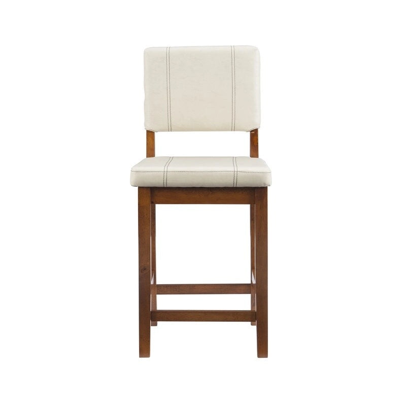 Milano Faux Leather Cream Counter Height Bar Stool