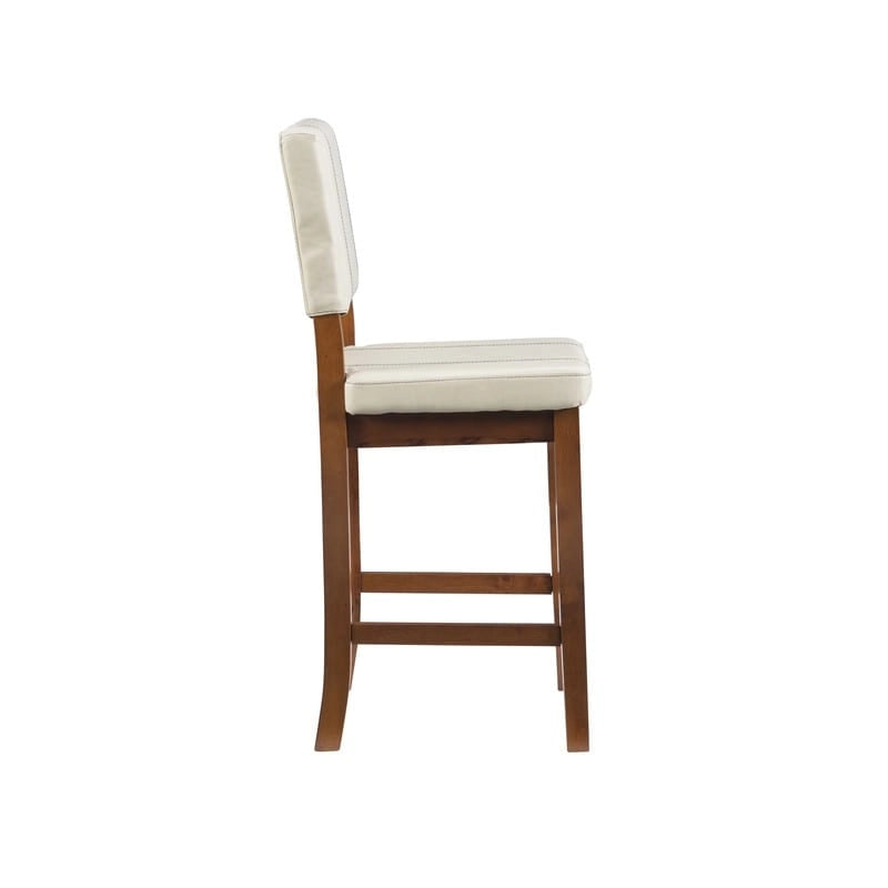Milano Faux Leather Cream Counter Height Bar Stool