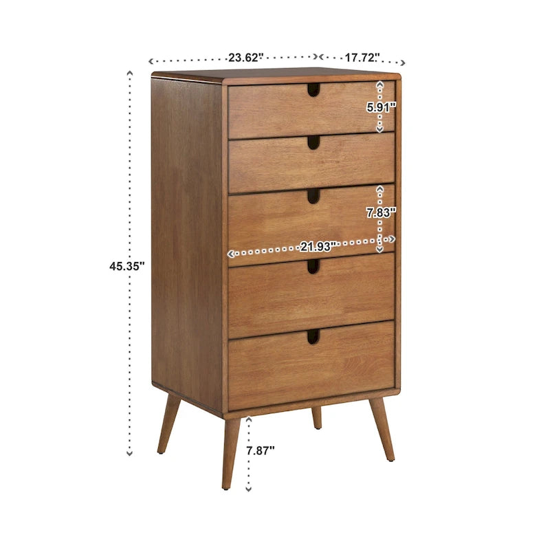 Clark Oak Finish 5-drawer Chest by iNSPIRE Q Modern