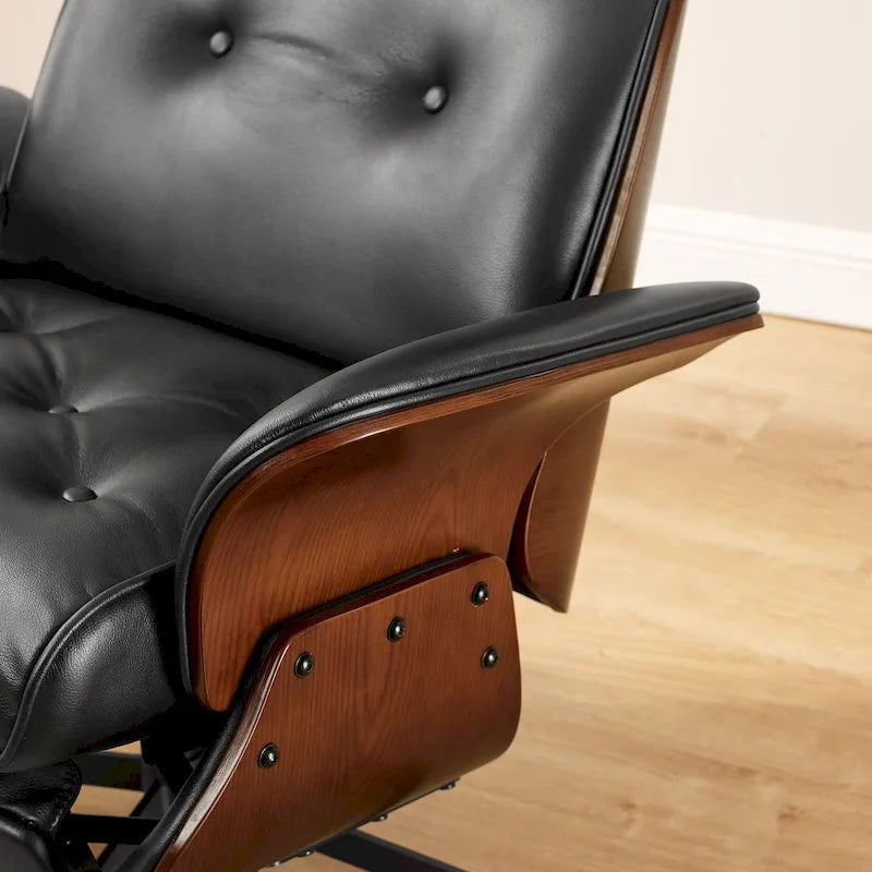 Art Leon Mid-century Modern Faux Leather Lounge Chair Recliner