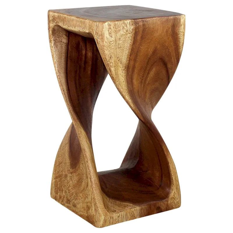 Haussmann Original Wood Twist Stool 12 X 12 X 23 In High Walnut Oil - 12  x 12  x 23
