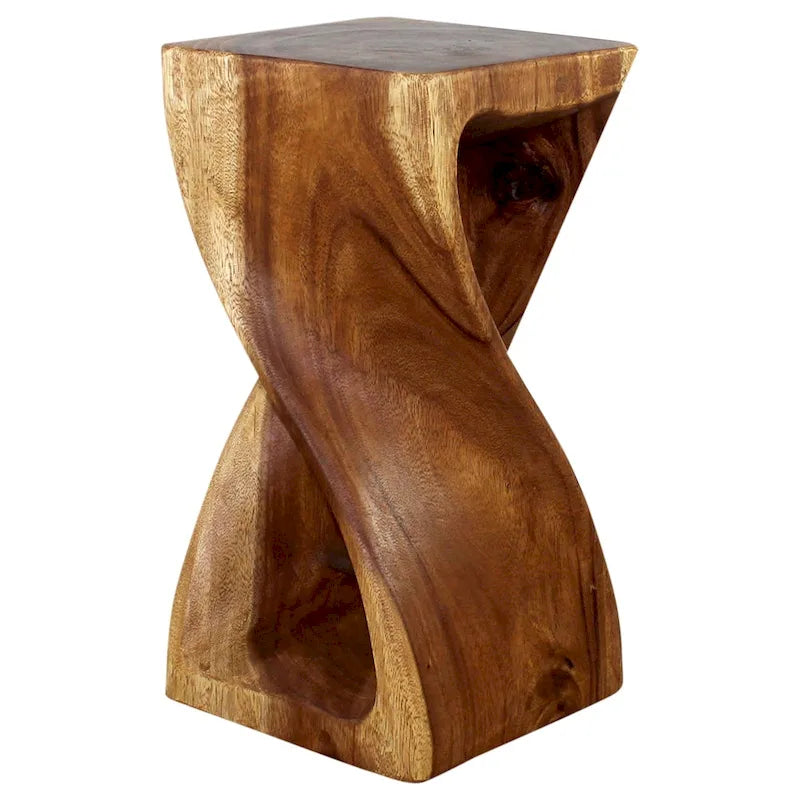 Haussmann Original Wood Twist Stool 12 X 12 X 23 In High Walnut Oil - 12  x 12  x 23
