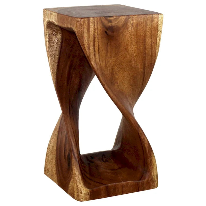 Haussmann Original Wood Twist Stool 12 X 12 X 23 In High Walnut Oil - 12  x 12  x 23