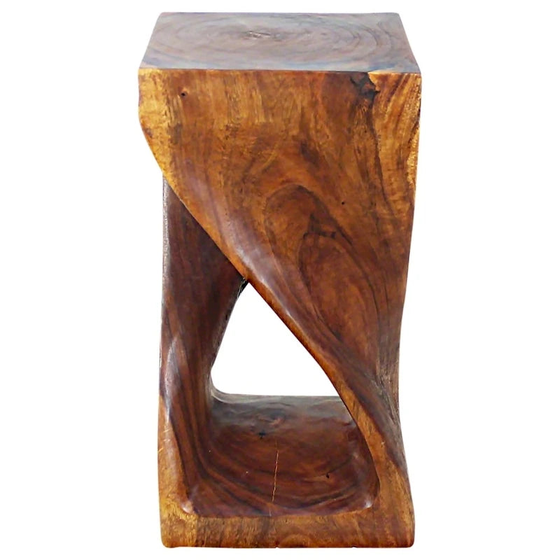 Haussmann Original Wood Twist Stool 12 X 12 X 23 In High Walnut Oil - 12  x 12  x 23