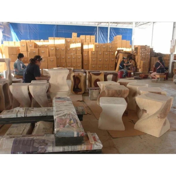 Haussmann Original Wood Twist Stool 12 X 12 X 23 In High Walnut Oil - 12  x 12  x 23