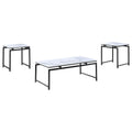 Clark 3-piece Faux Marble Top Coffee Table Set White Faux Marble