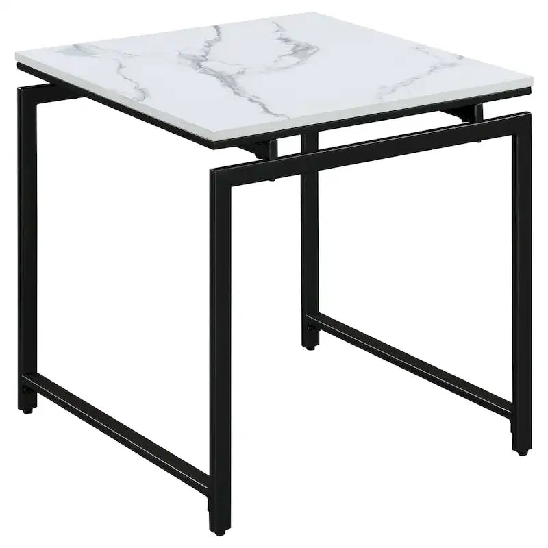 Clark 3-piece Faux Marble Top Coffee Table Set White Faux Marble