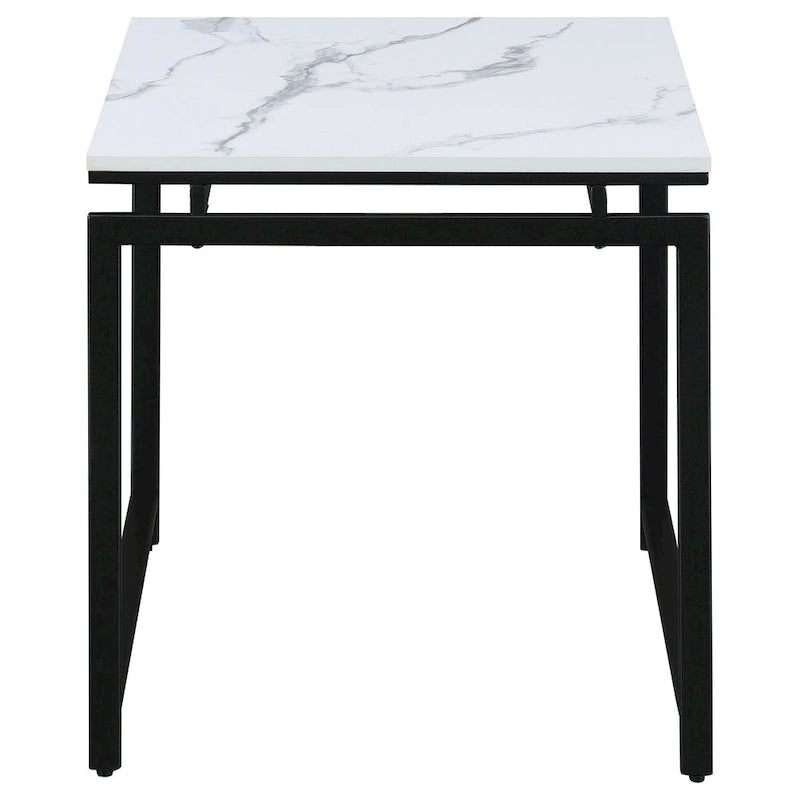 Clark 3-piece Faux Marble Top Coffee Table Set White Faux Marble