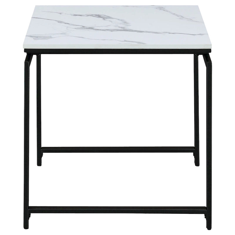 Clark 3-piece Faux Marble Top Coffee Table Set White Faux Marble
