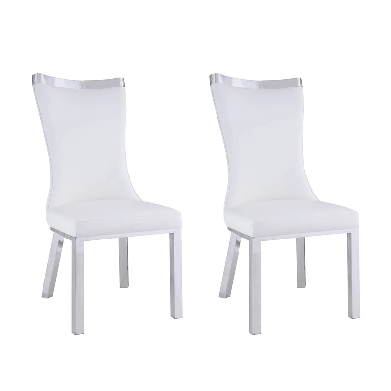 Somette Amelia Curved Back Dining Chair in White, Set of 2 - N/A