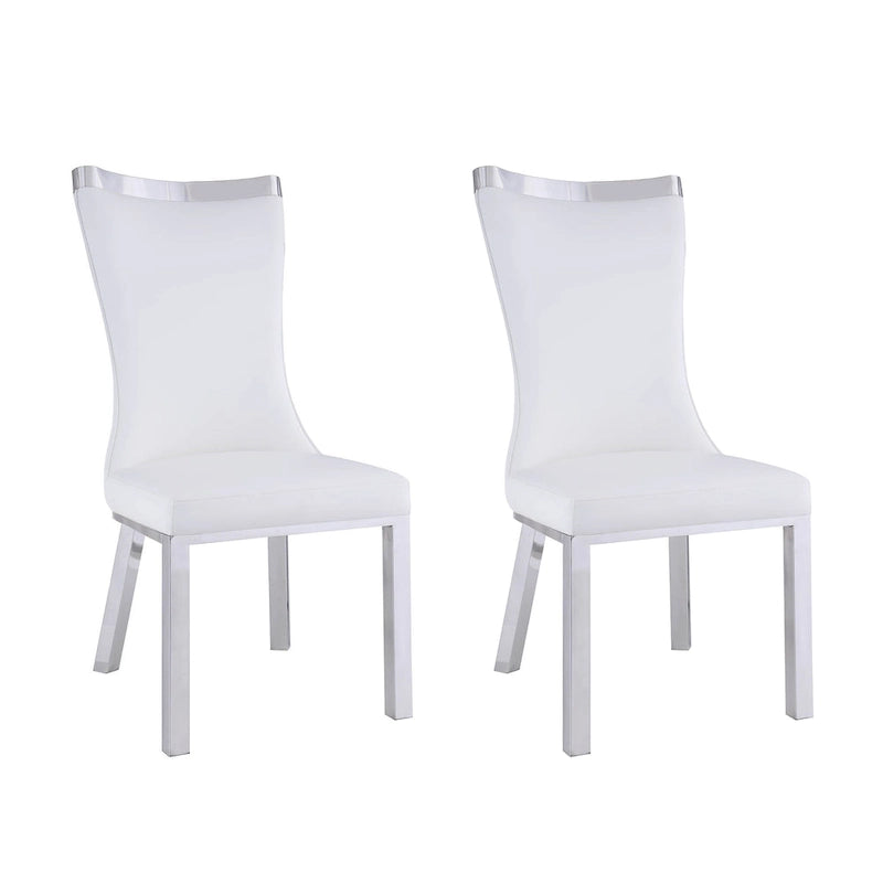 Somette Amelia Curved Back Dining Chair in White, Set of 2 - N/A
